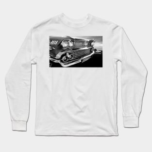 1958 Chevrolet Impala B/W Long Sleeve T-Shirt